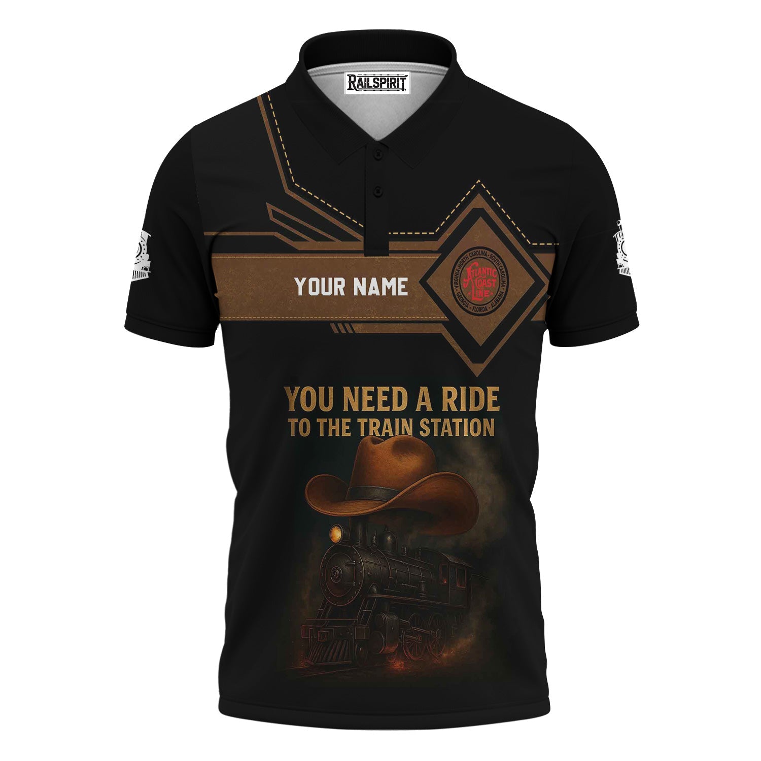 Railspirit Personalized Atlantic Coast Line Railroad Polo Shirt You Need A Ride To The Train Station Shirt For Train Lovers