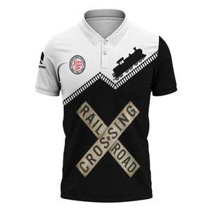 Railspirit Personalized Atlantic Coast Line Railroad Polo Shirt Railroad Crossing Printed Train Track Shirt