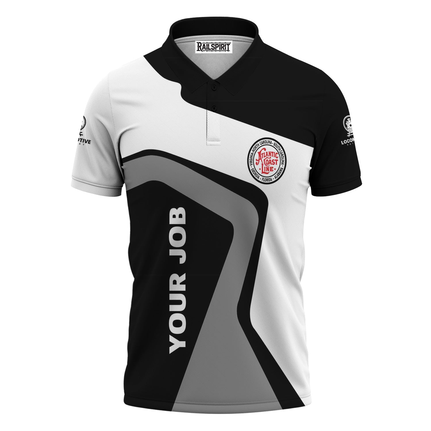 Railspirit Personalized Atlantic Coast Line Railroad Polo Shirt Unique Design with Custom Job Position Train Shirt