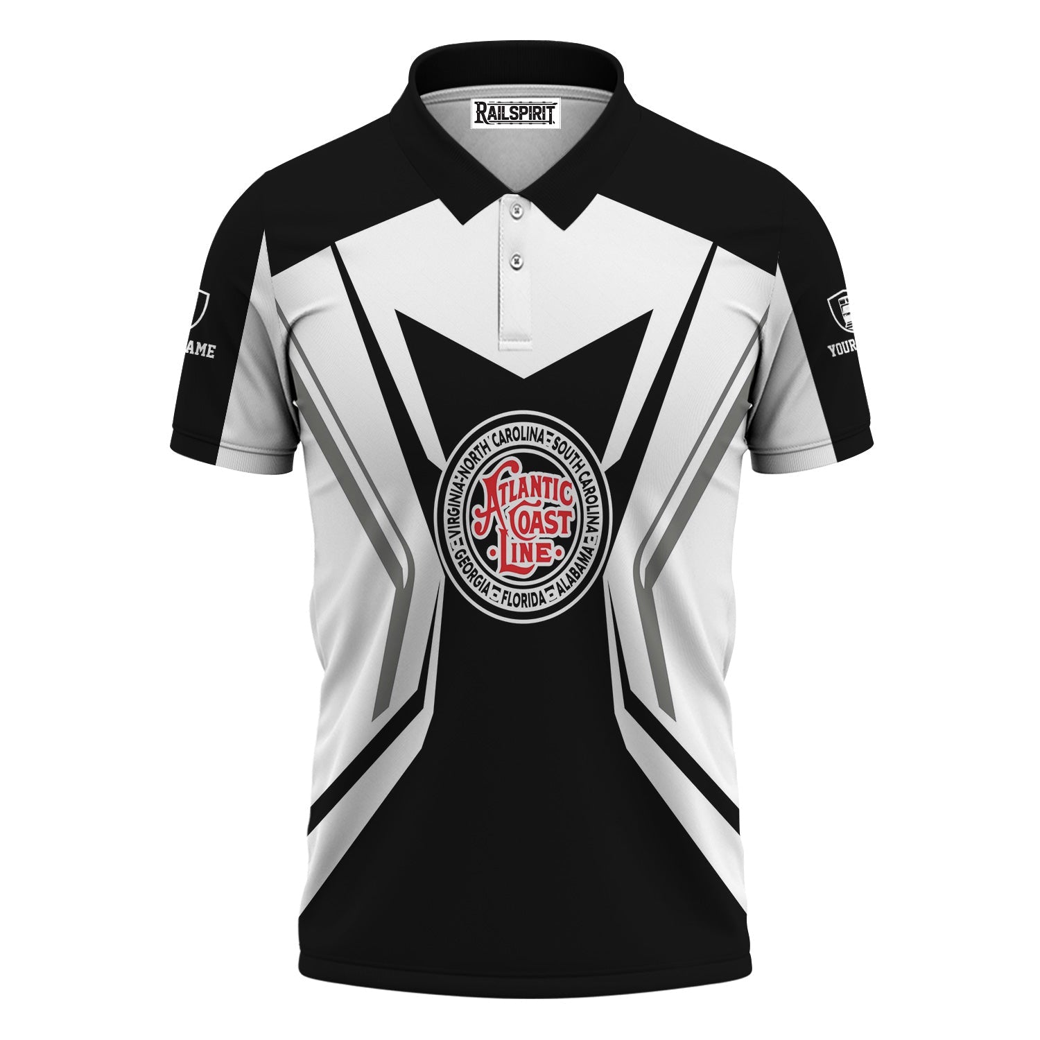 Railspirit Personalized Atlantic Coast Line Railroad Polo Shirt Unique Style with Custom Job Train Shirt