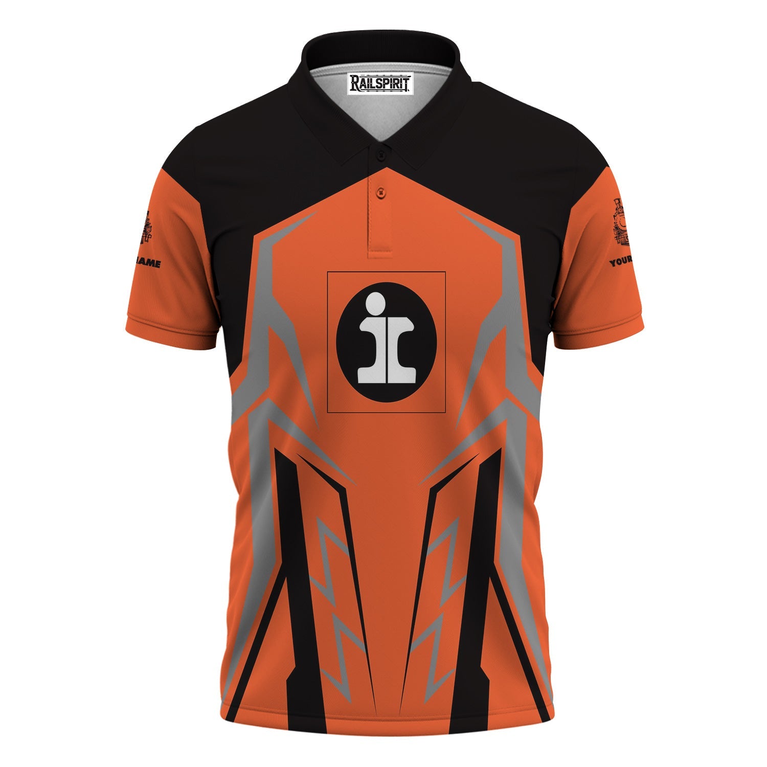 Railspirit Personalized Illinois Central Railroad Polo Shirt Futuristic Design with Custom Job Train Shirt