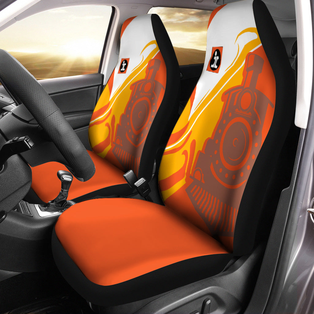 Railspirit Illinois Central Railroad Car Seat Cover Flame-Inspired Style Seat Cover Gift Idea For Train Lovers