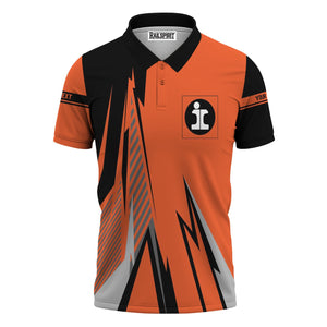 Railspirit Personalized Illinois Central Railroad Polo Shirt Lightning-Inspired Railway Style Shirt For Train Lovers