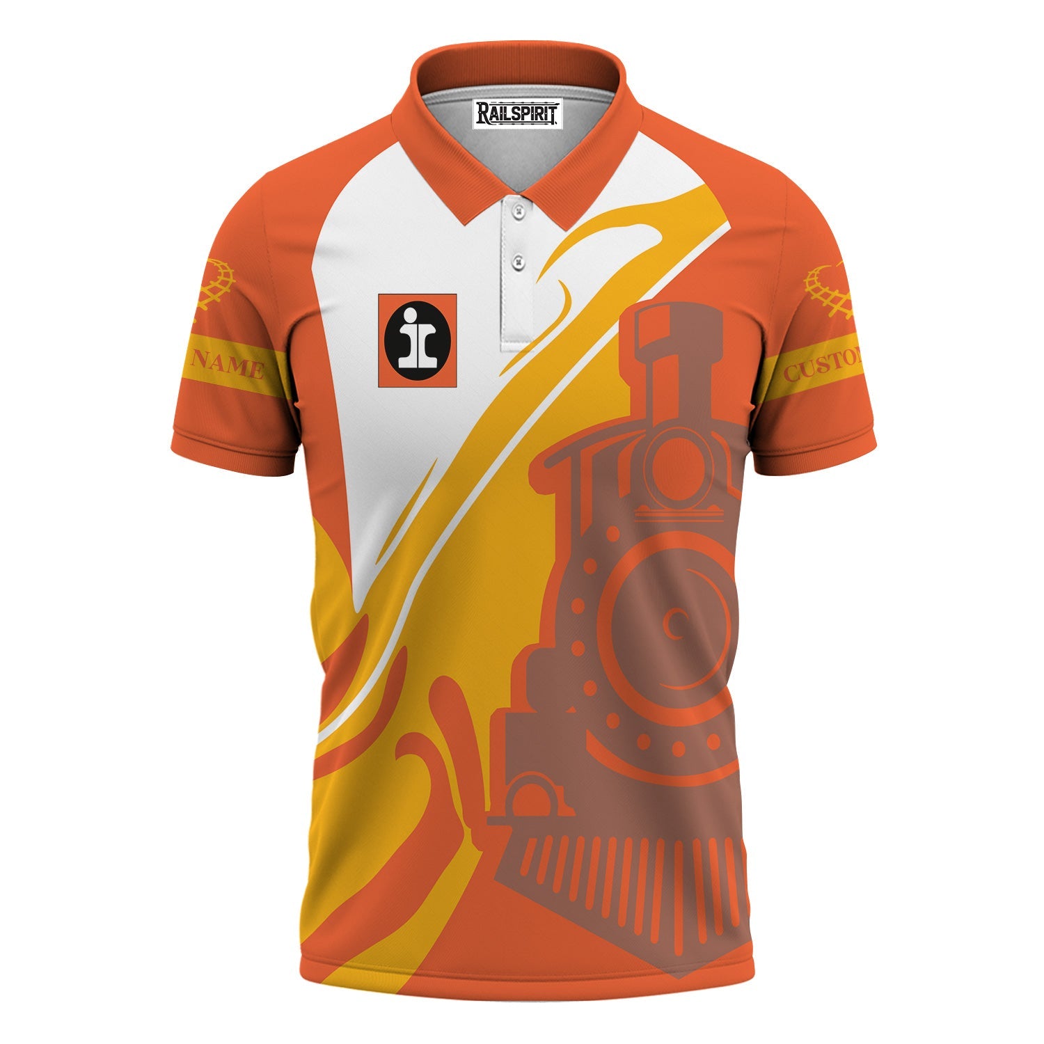 Railspirit Personalized Illinois Central Railroad Polo Shirt Flame-Inspired Style Shirt Gift Idea For Train Lovers
