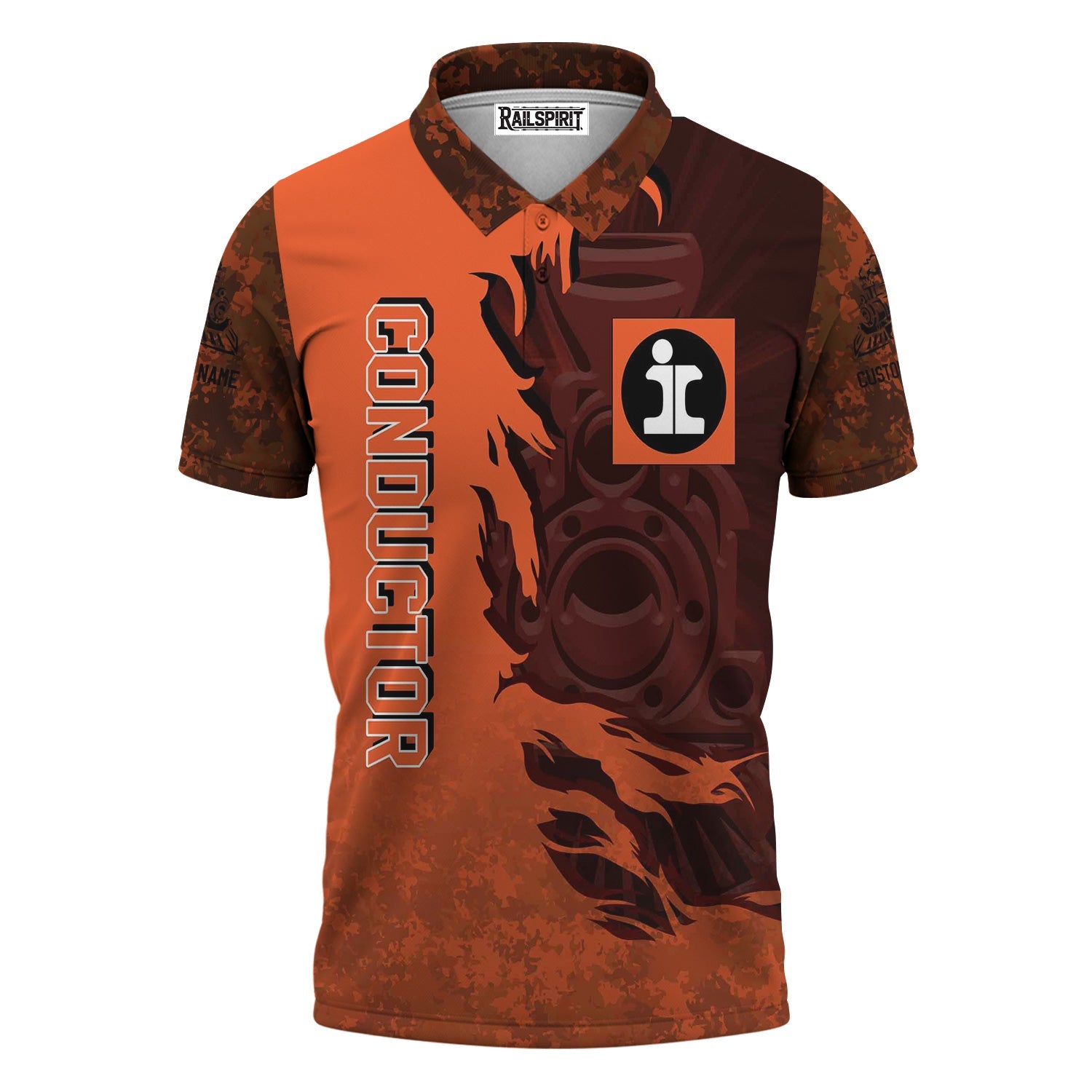 Railspirit Personalized Illinois Central Railroad Polo Shirt Blazing Style with Custom Position Train Shirt