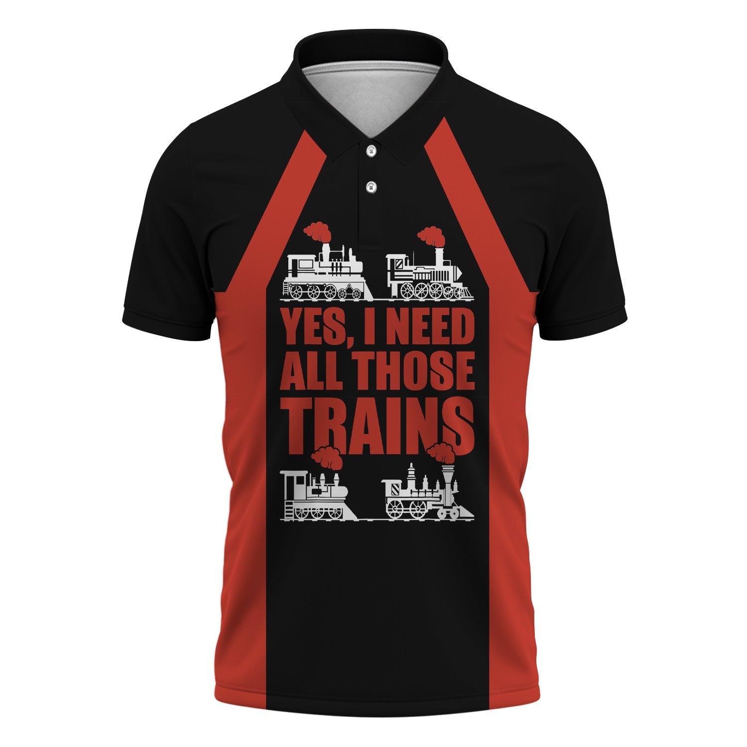 Railspirit Custom Name Chicago and North Western Railway Polo Shirt Yes I Need All Those Train Printed Shirt