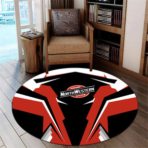 Railspirit Chicago and North Western Railway Round Mat Strong Line Style Rug All Over Print