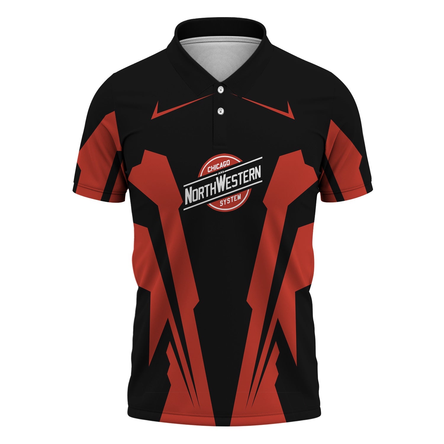 Railspirit Personalized Chicago and North Western Railway Polo Shirt Strong Line Style Train Unisex Shirt All Over Print