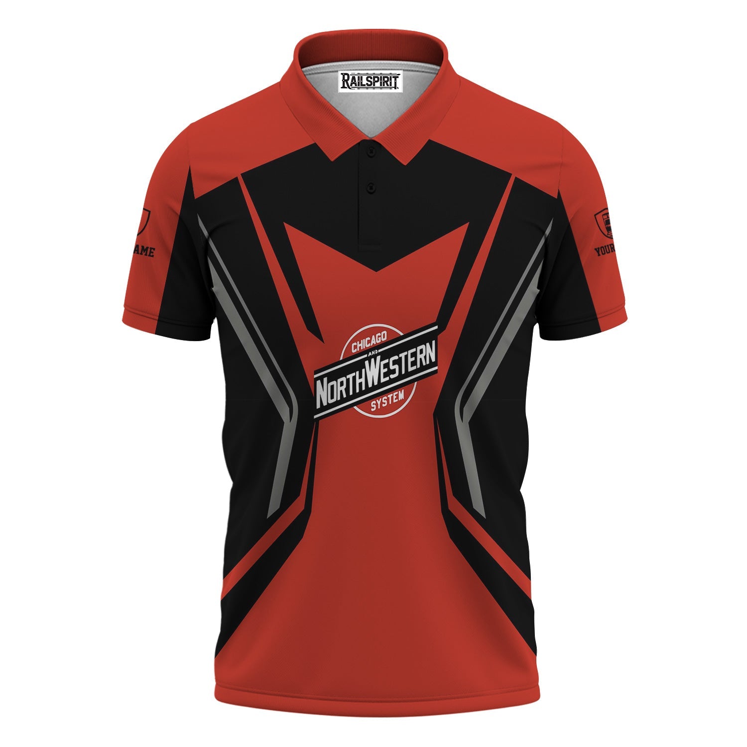 Railspirit Personalized Chicago and North Western Railway Polo Shirt Unique Style with Custom Job Train Shirt