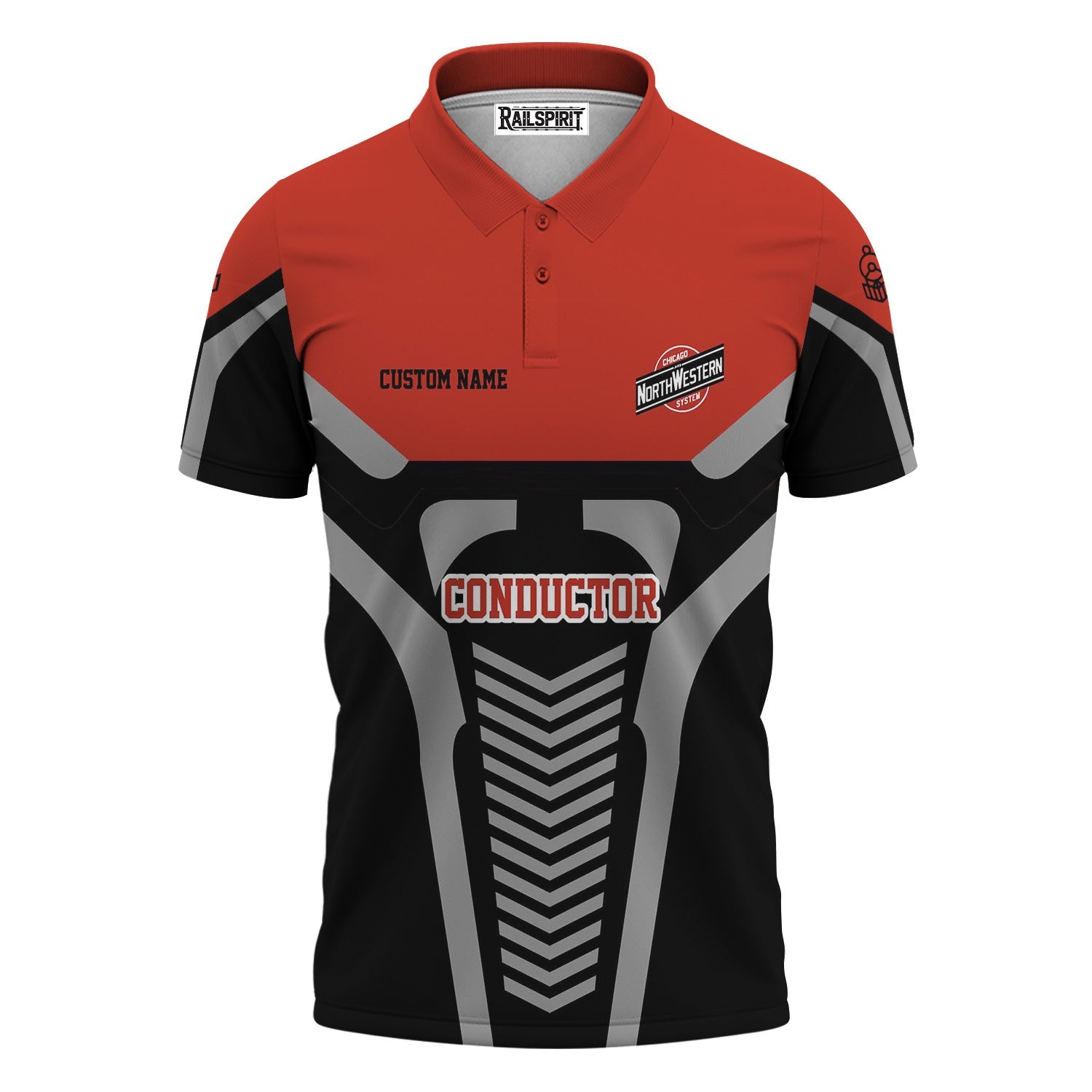 Railspirit Personalized Chicago and North Western Railway Polo Shirt Track-Inspired with Custom Job Position  Train Shirt