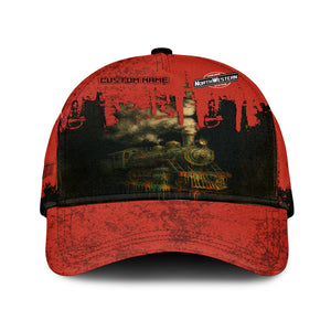 Railspirit Personalized Chicago and North Western Railway Classic Cap Vintage Train Art Style Cap For Locomotive Fans