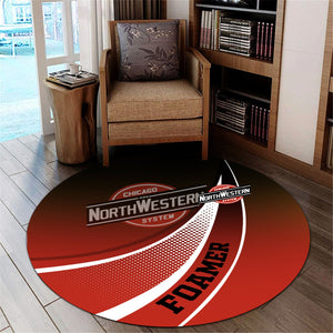 Railspirit Chicago and North Western Railway Round Mat Railway-Themed Style Mat Gift Idea For Trainspotter