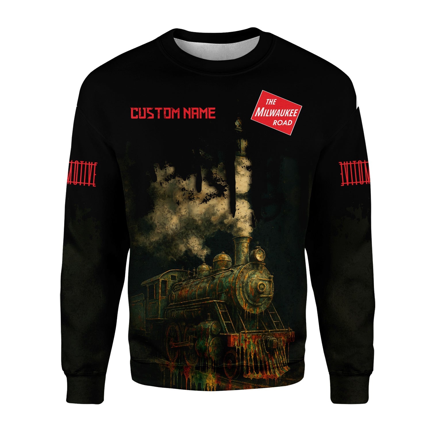 Railspirit Personalized Chicago, Milwaukee, St. Paul and Pacific Railroad Sweatshirt Vintage Train Art Style Milwaukee Road Shirt For Locomotive Fans