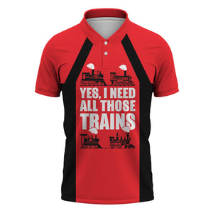 Railspirit Custom Name Chicago, Milwaukee, St. Paul and Pacific Railroad Polo Shirt Yes I Need All Those Train Milwaukee Road Printed Shirt