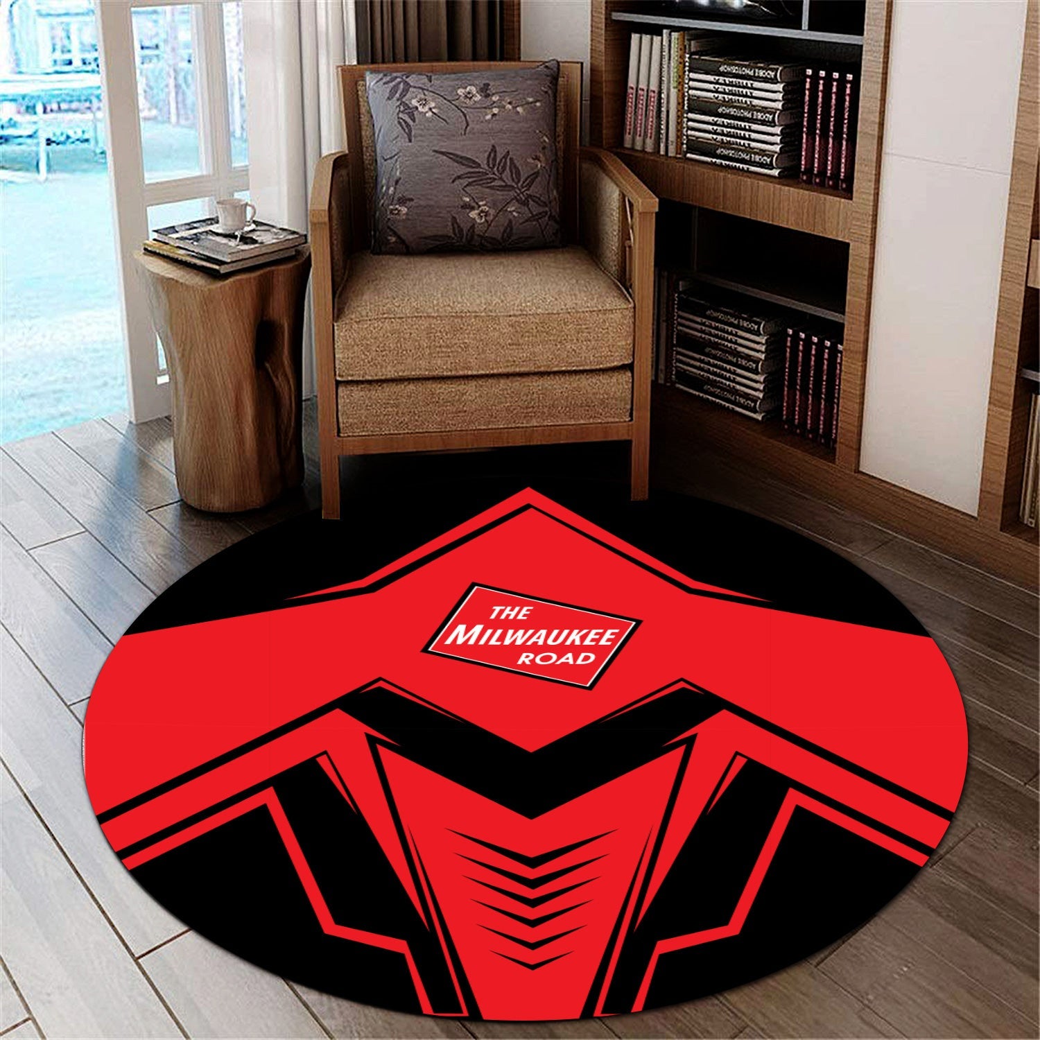 Railspirit Chicago, Milwaukee, St. Paul and Pacific Railroad Round Mat Railway Trainspotter Style Milwaukee Road Mat Gift Idea For Foamers