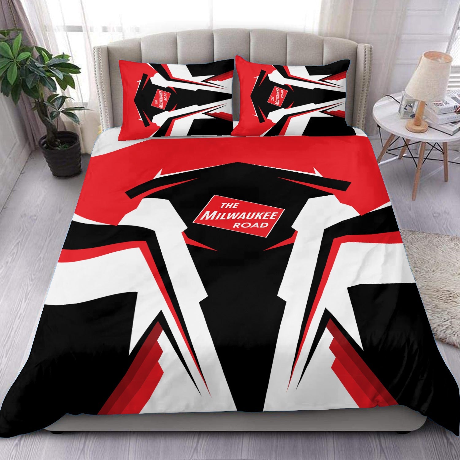 Railspirit Chicago, Milwaukee, St. Paul and Pacific Railroad Bedding Set Strong Line Style Milwaukee Road Bedding Set All Over Print