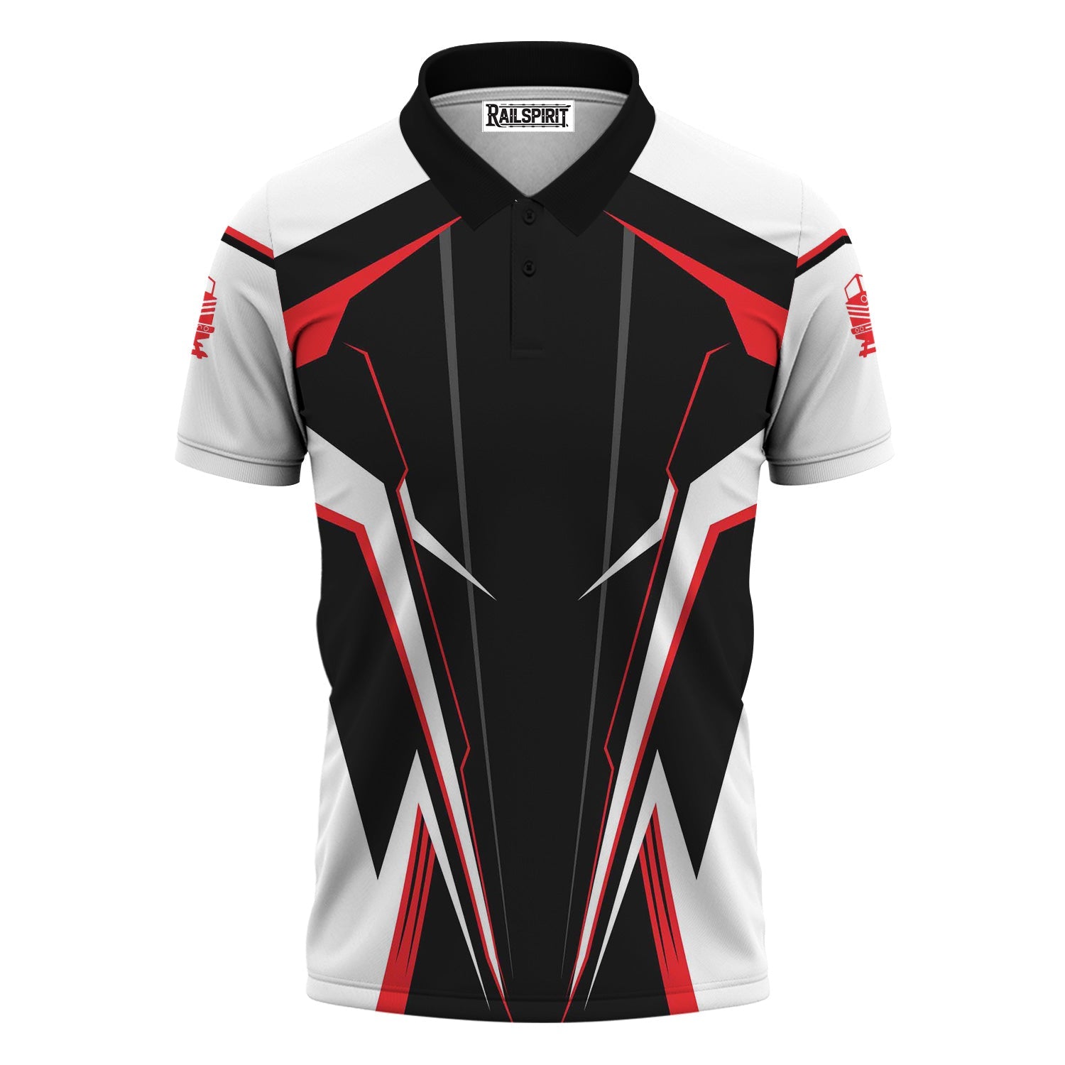 Railspirit Personalized Chicago, Milwaukee, St. Paul and Pacific Railroad Polo Shirt Lightning-Edge Design Milwaukee Road Train Shirt