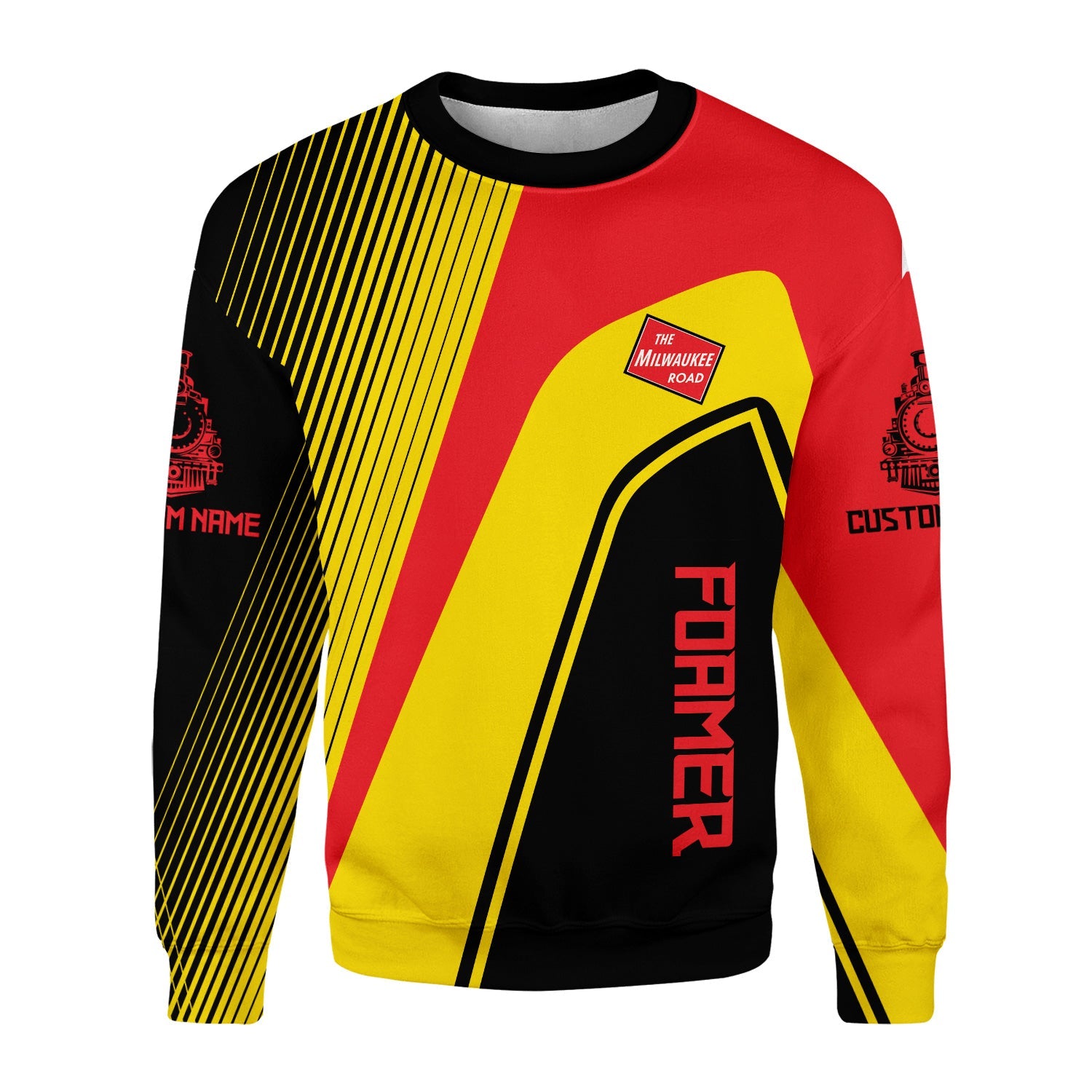 Railspirit Personalized Chicago, Milwaukee, St. Paul and Pacific Railroad Sweatshirt Vibrant Striking Style Milwaukee Road Shirt For Rail Enthusiasts