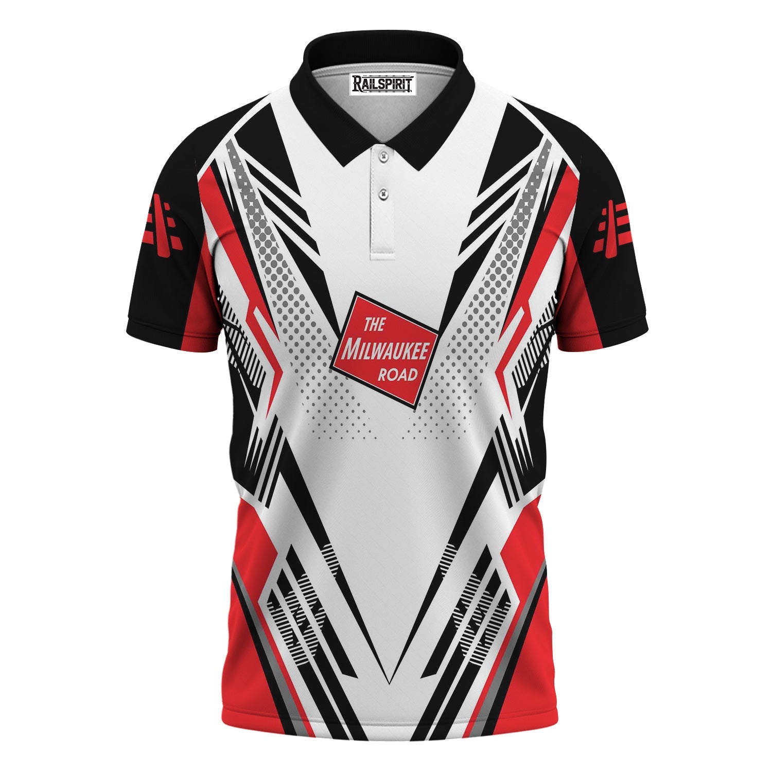 Railspirit Personalized Chicago, Milwaukee, St. Paul and Pacific Railroad Polo Shirt Railroad Tribute Design Milwaukee Road Train Shirt