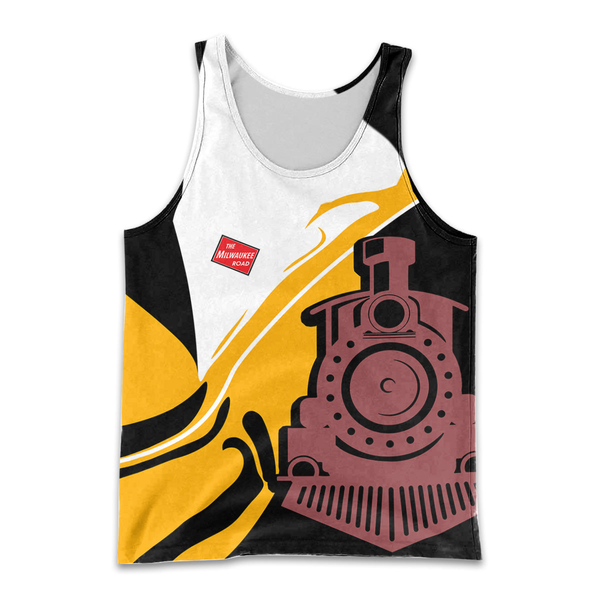 Railspirit Personalized Chicago, Milwaukee, St. Paul and Pacific Railroad Men Tank Top Flame-Inspired Style Milwaukee Road Shirt