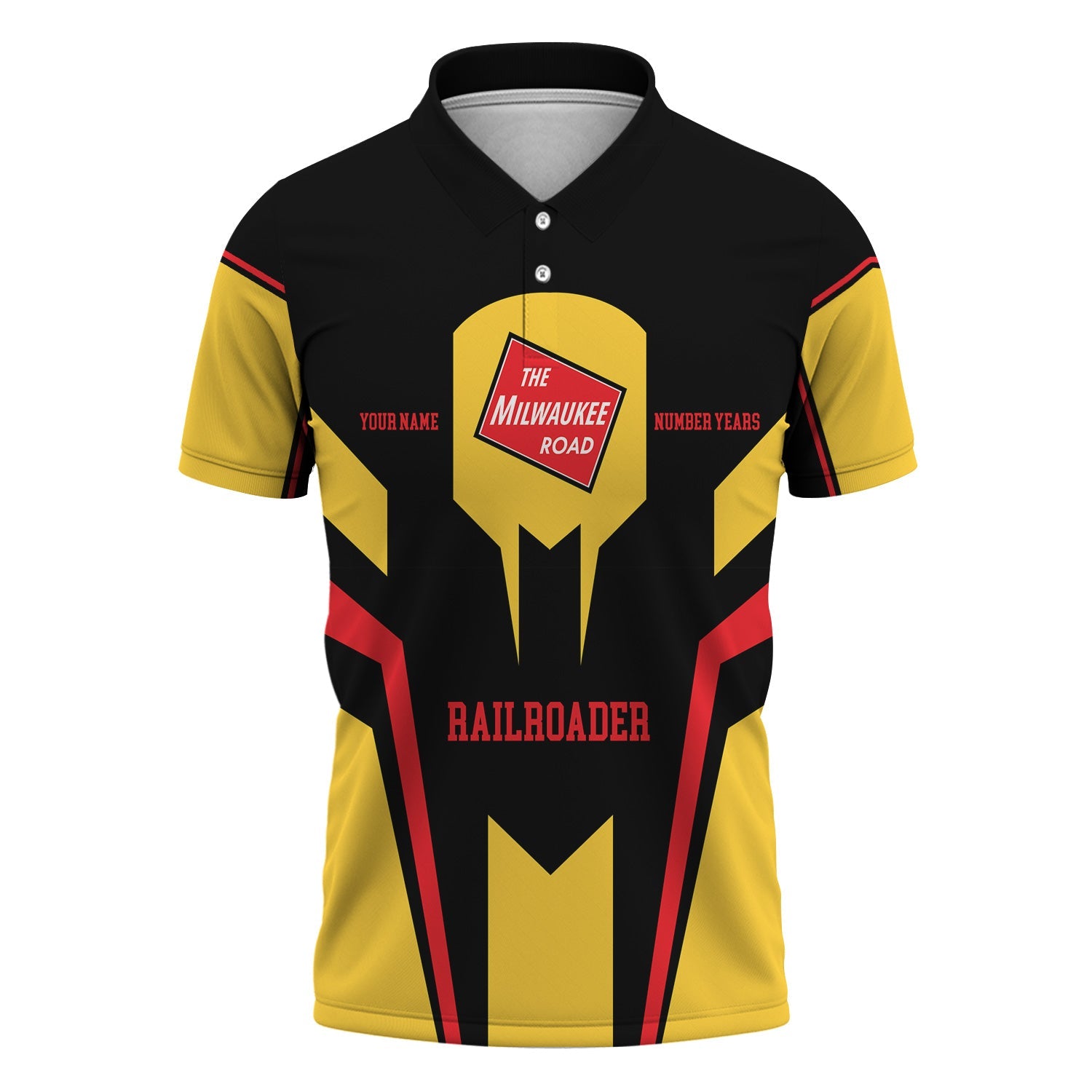 Railspirit Personalized Chicago, Milwaukee, St. Paul and Pacific Railroad Polo Shirt Custom Year Railroader Milwaukee Road Shirt Gift For Train Lover