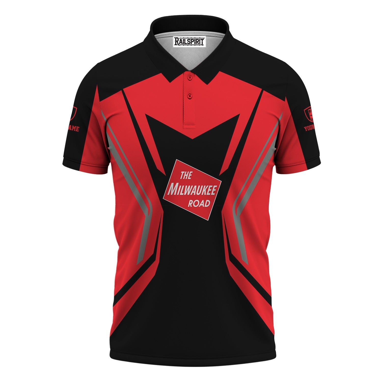 Railspirit Personalized Chicago, Milwaukee, St. Paul and Pacific Railroad Polo Shirt Unique Style with Custom Job Milwaukee Road Train Shirt