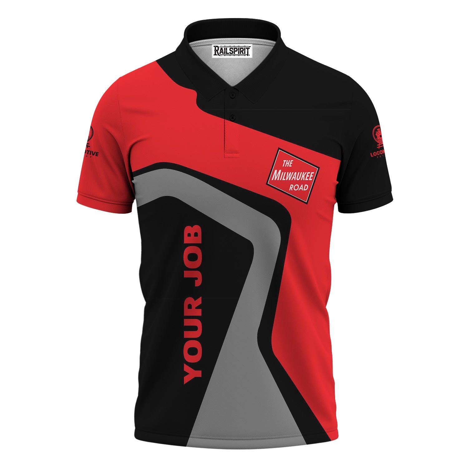 Railspirit Personalized Chicago, Milwaukee, St. Paul and Pacific Railroad Polo Shirt Unique Design with Custom Job Milwaukee Road Train Shirt