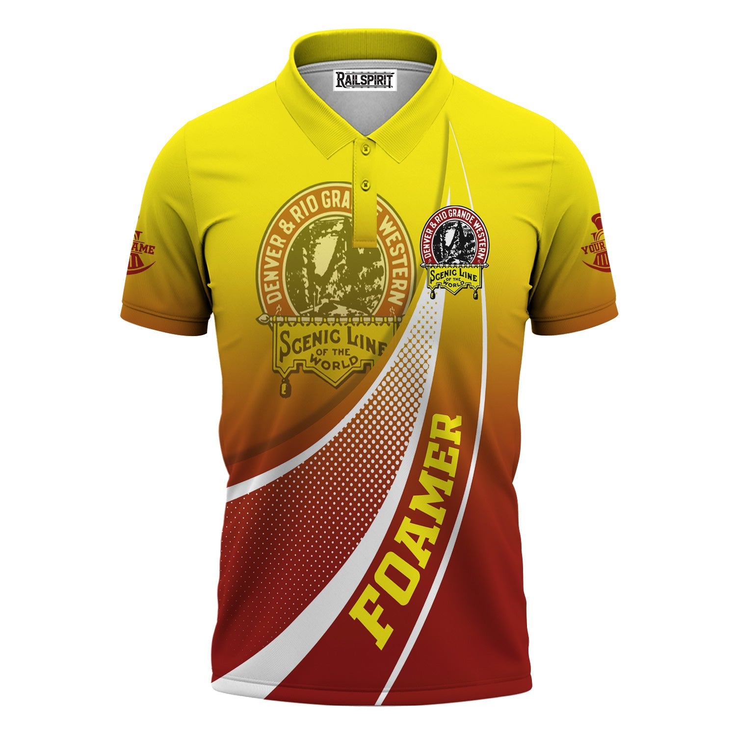 Railspirit Personalized Denver and Rio Grande Western Railroad Polo Shirt Railway-Themed Style Shirt Gift Idea For Trainspotter