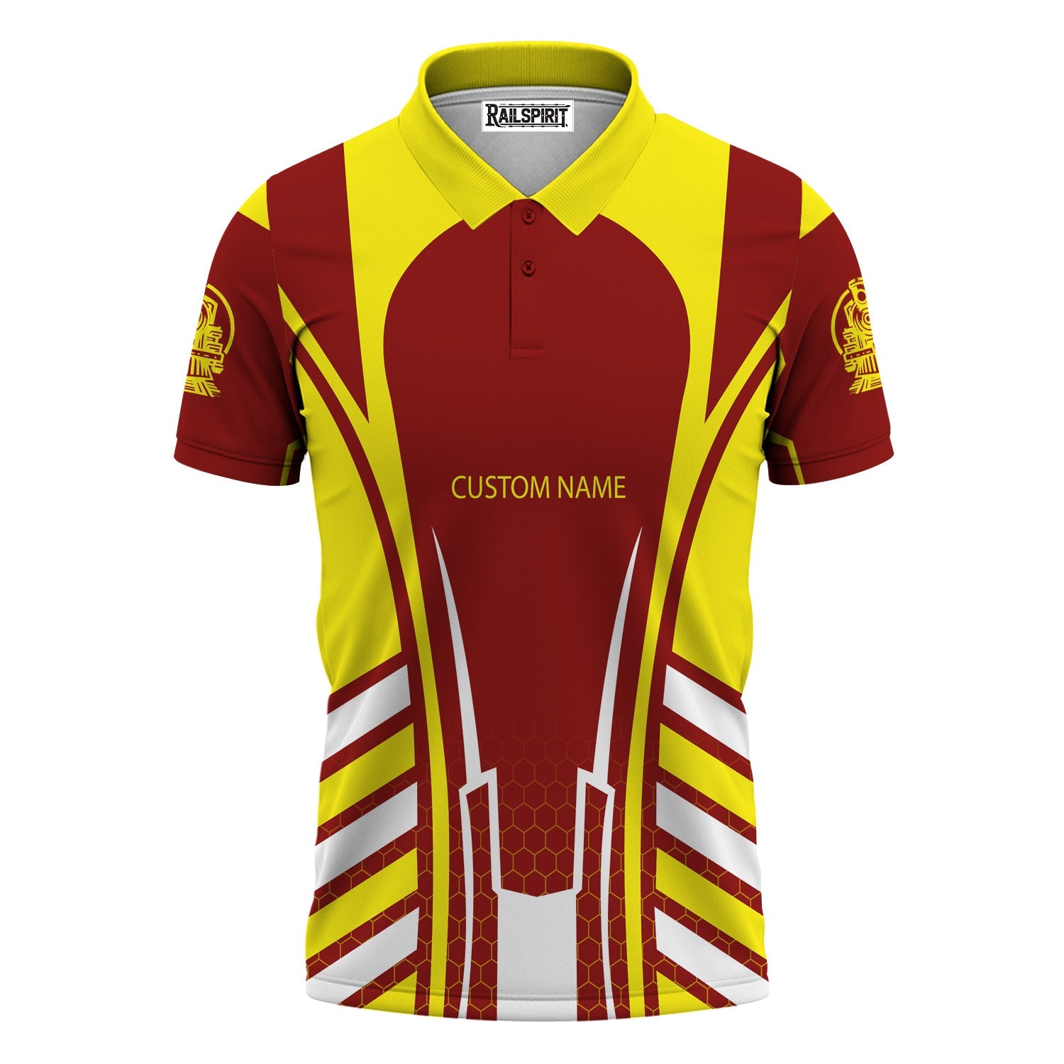 Railspirit Personalized Denver and Rio Grande Western Railroad Polo Shirt Striped Railroad Style Train Shirt All Over Print