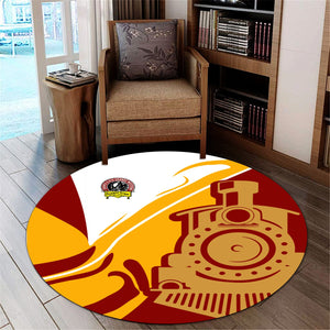 Railspirit Denver and Rio Grande Western Railroad Round Mat Flame-Inspired Style Mat Gift Idea For Train Lovers