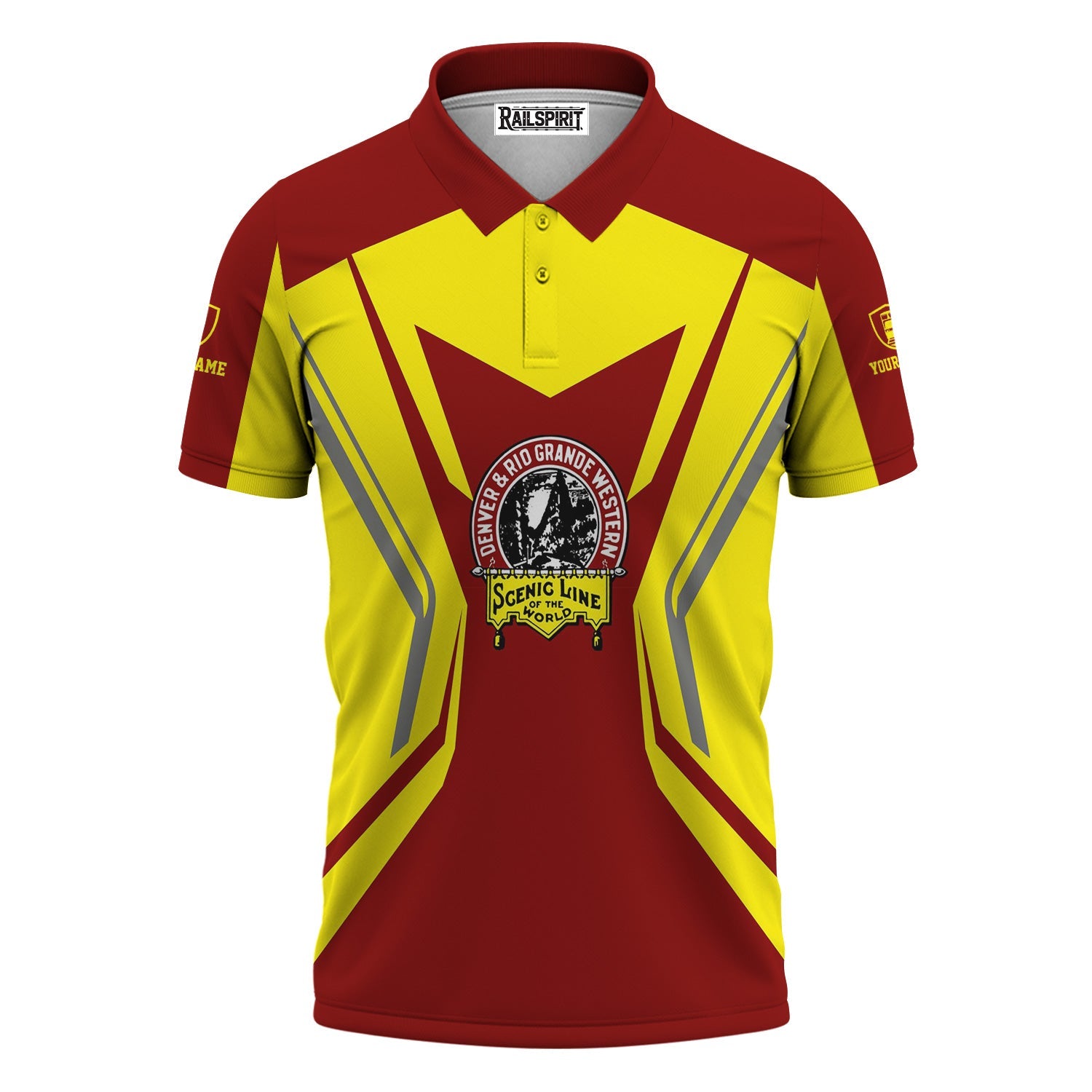 Railspirit Personalized Denver and Rio Grande Western Railroad Polo Shirt Unique Style with Custom Job Train Shirt