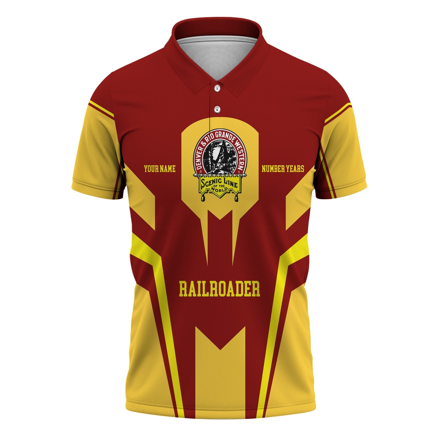Railspirit Personalized Denver and Rio Grande Western Railroad Polo Shirt Custom Year Railroader Shirt Gift Idea For Train Lover