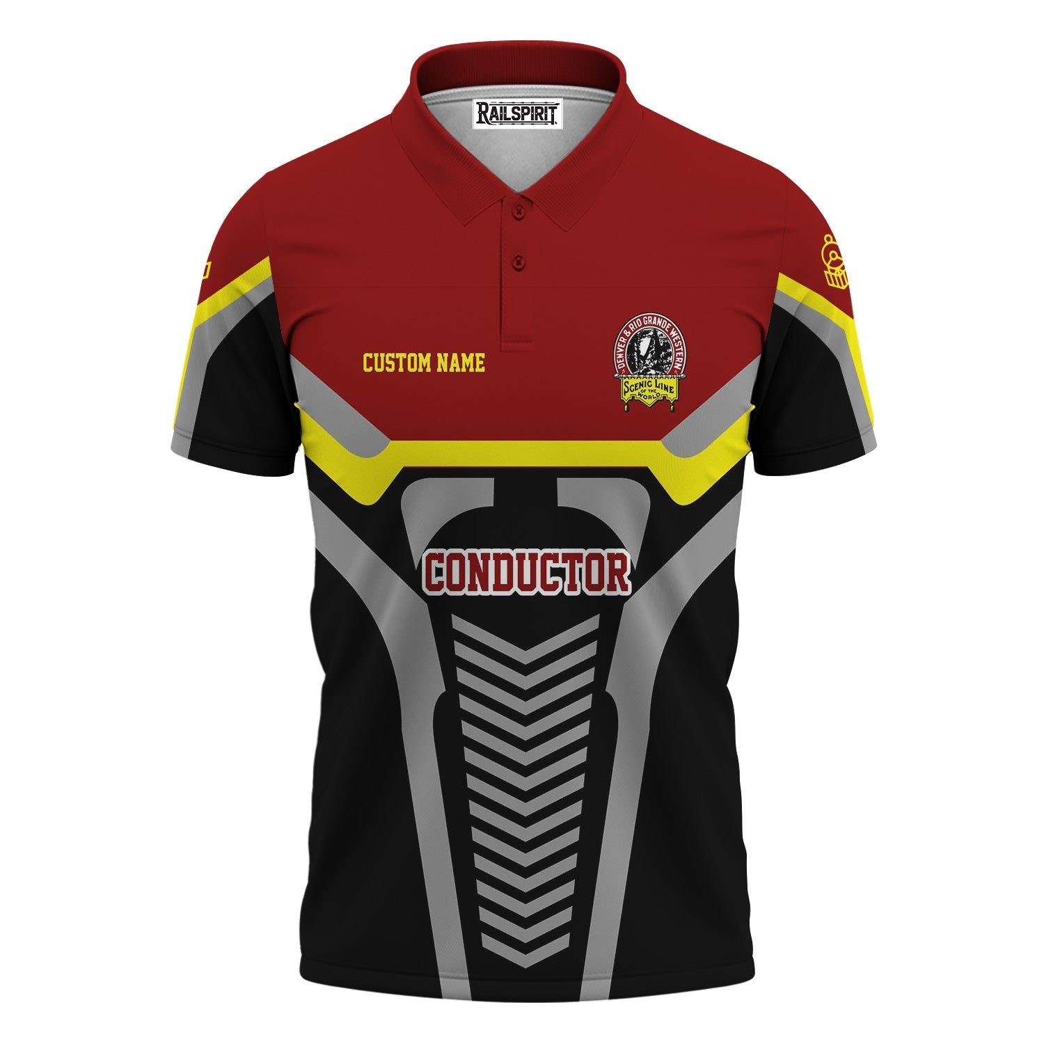 Railspirit Personalized Denver and Rio Grande Western Railroad Polo Shirt Track-Inspired with Custom Job Position  Train Shirt