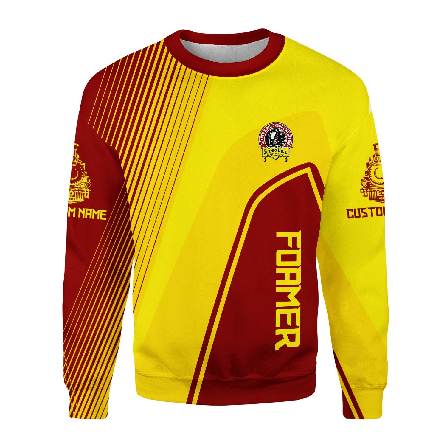 Railspirit Personalized Denver and Rio Grande Western Railroad Sweatshirt Vibrant Striking Style Shirt For Rail Enthusiasts