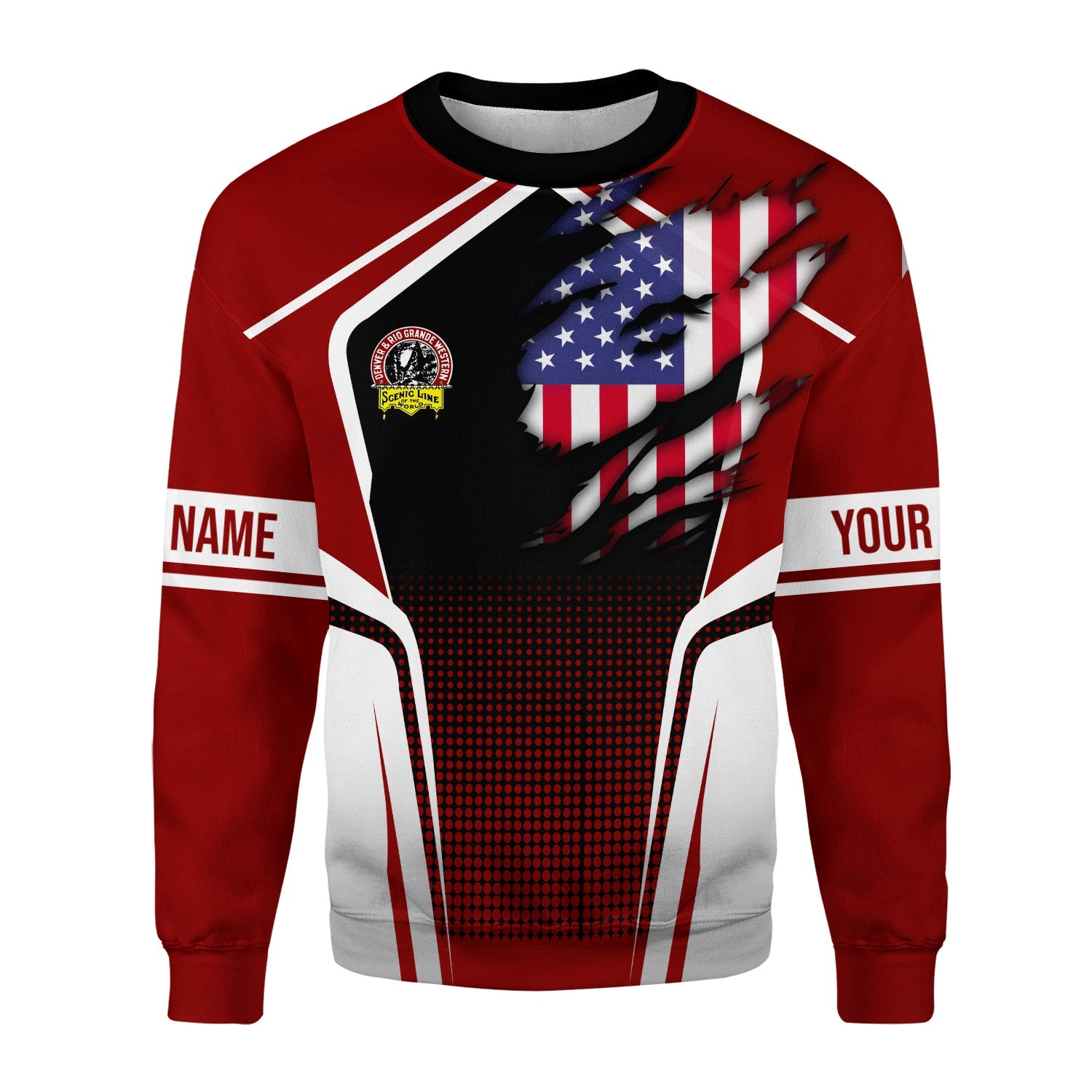 Railspirit Personalized Denver and Rio Grande Western Railroad Sweatshirt American Eagle Vintage Train Shirt