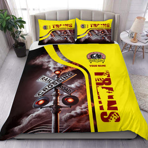 Railspirit Personalized Denver and Rio Grande Western Railroad Bedding Set Railroad Crossing Sign Bedding Set All Over Print