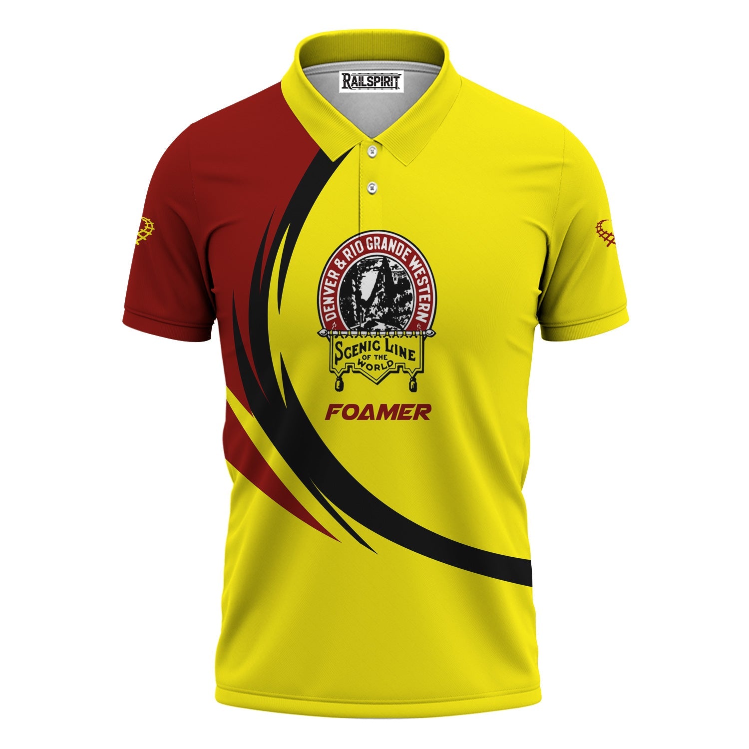 Railspirit Personalized Denver and Rio Grande Western Railroad Polo Shirt Unique Graphic Style Shirt For Train Enthusiasts