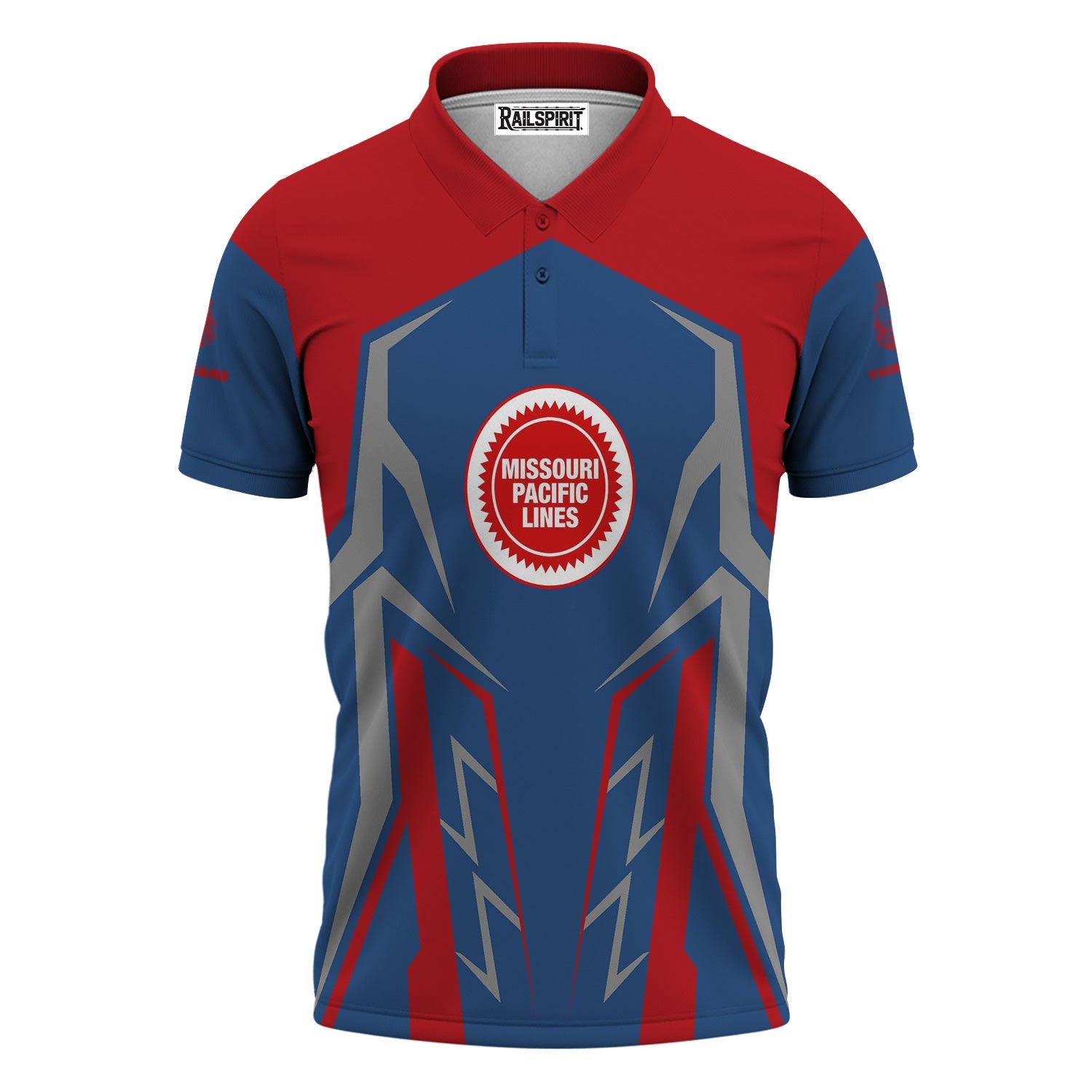Railspirit Personalized Missouri Pacific Railroad Polo Shirt Futuristic Design with Custom Job Train Shirt