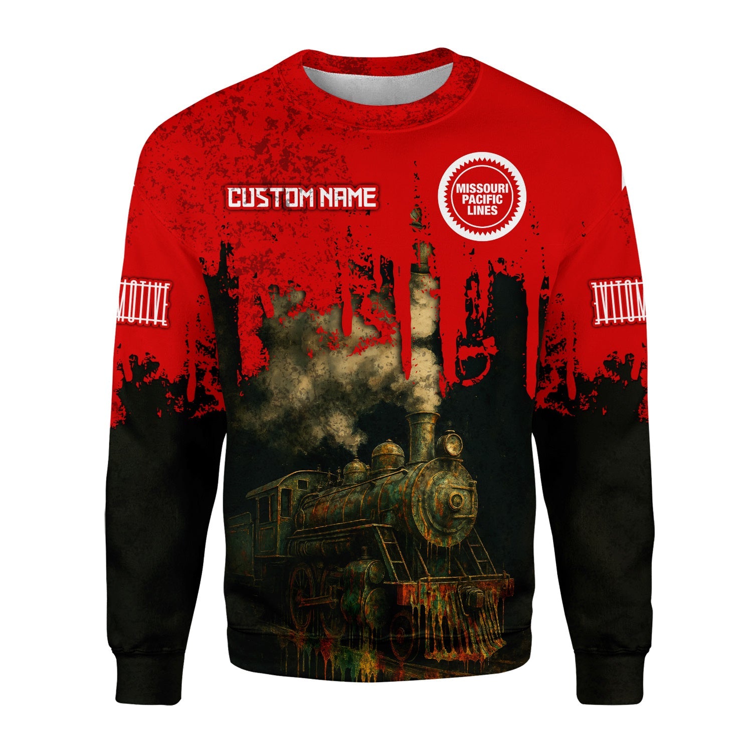 Railspirit Personalized Missouri Pacific Railroad Sweatshirt Vintage Train Art Style Shirt For Locomotive Fans