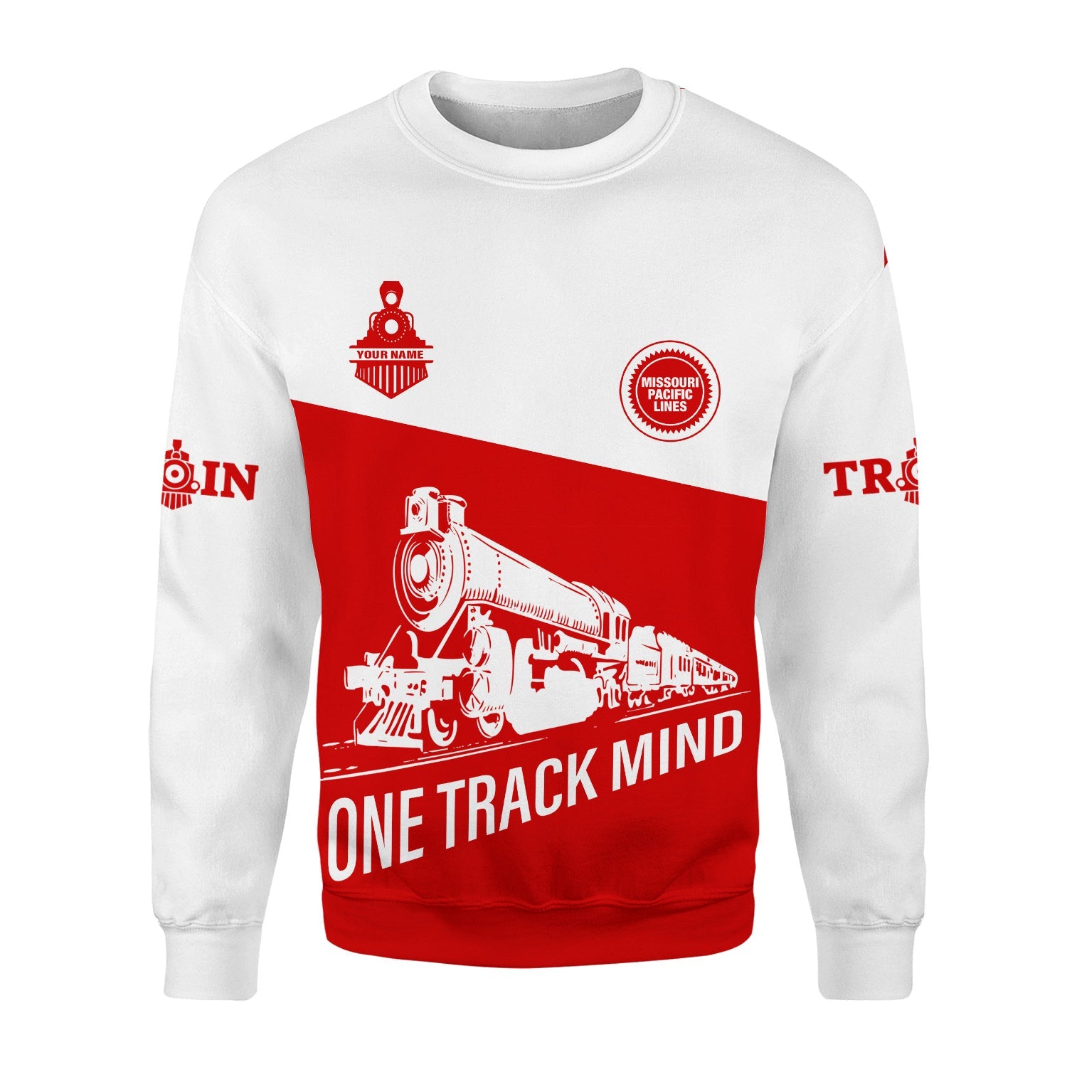 Railspirit Personalized Missouri Pacific Railroad Sweatshirt One Track Mind Train Sweater Gift Idea For Train Lover