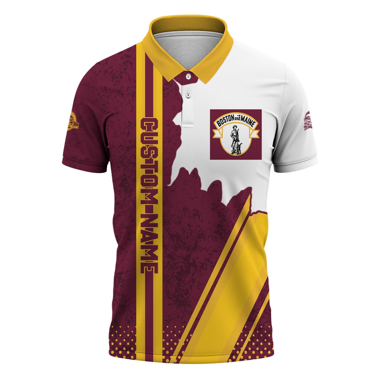 Railspirit Personalized Boston and Maine Railroad Polo Shirt All Over Printed Unisex Shirt