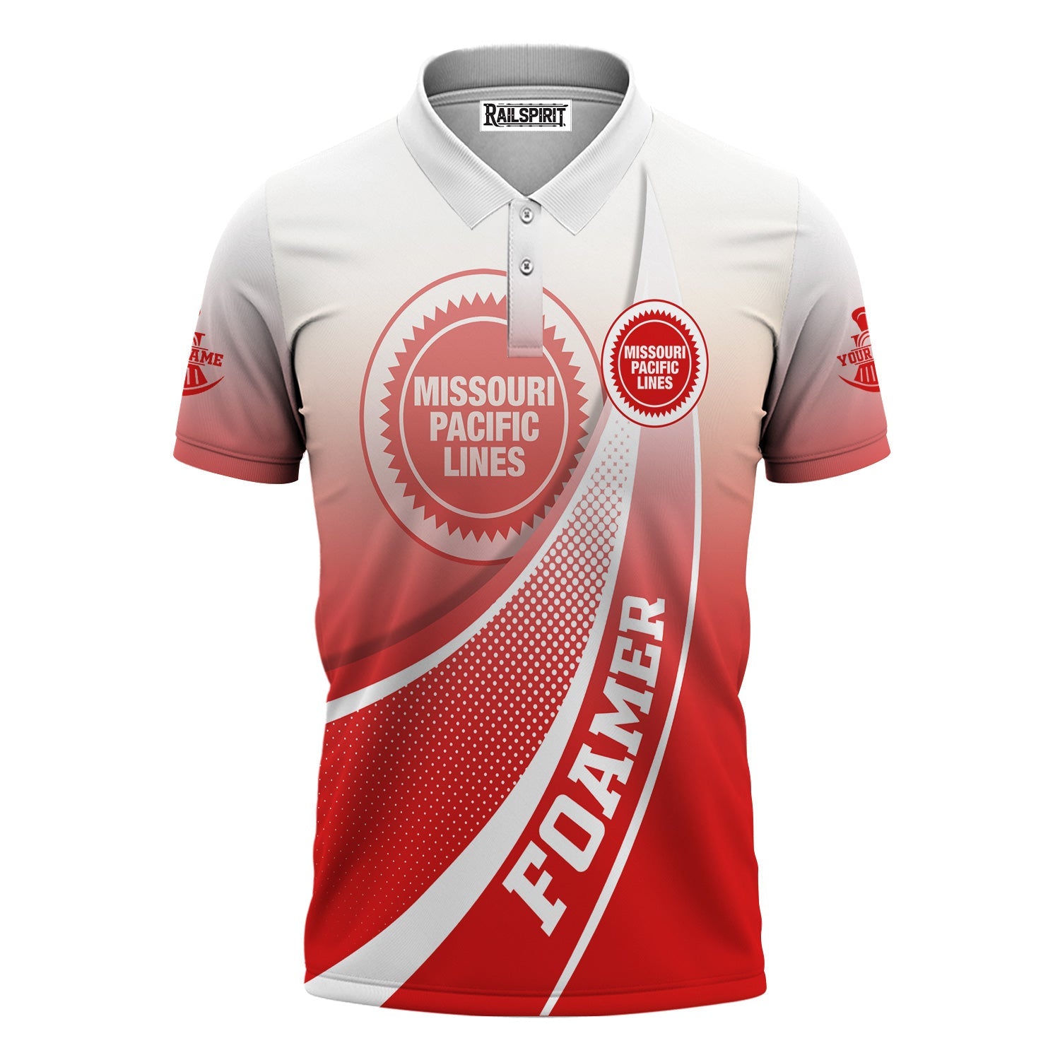 Railspirit Personalized Missouri Pacific Railroad Polo Shirt Railway-Themed Style Shirt Gift Idea For Trainspotter