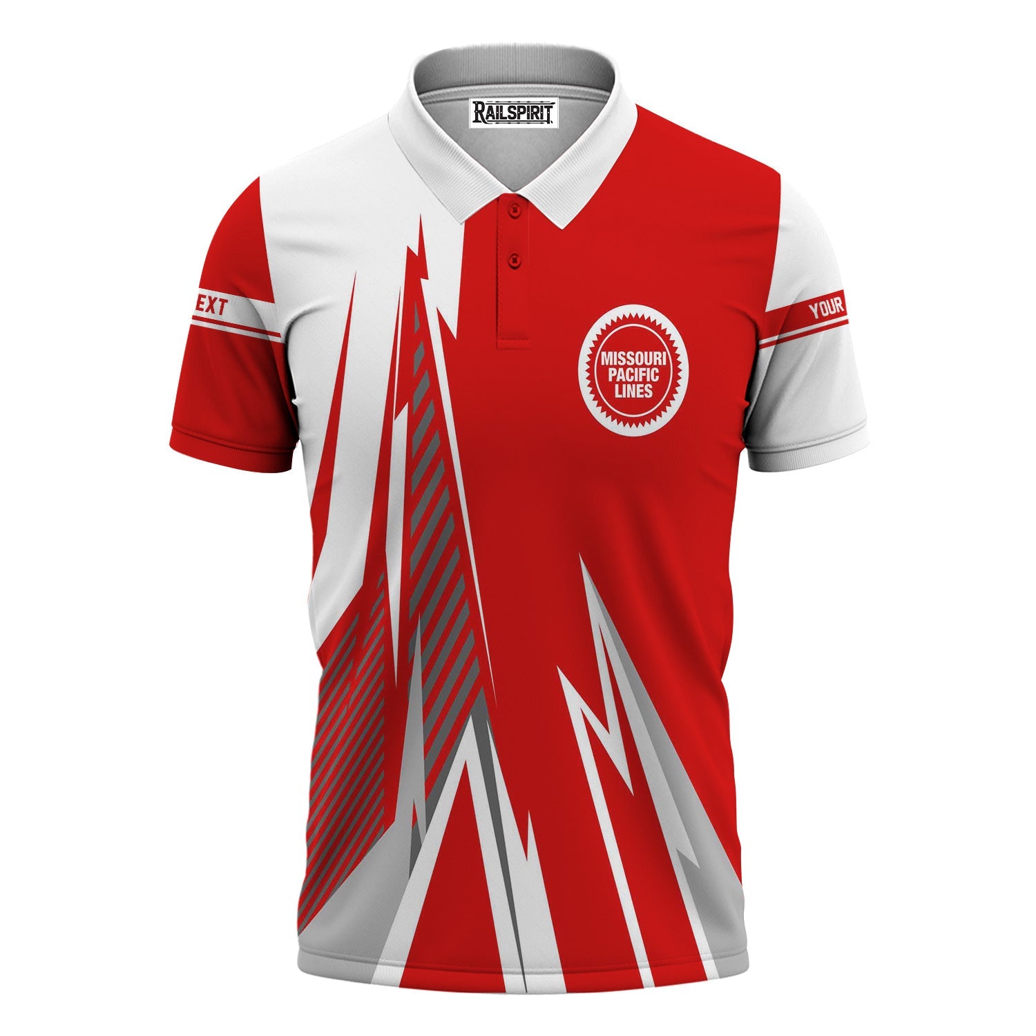 Railspirit Personalized Missouri Pacific Railroad Polo Shirt Lightning-Inspired Railway Style Shirt For Train Lovers