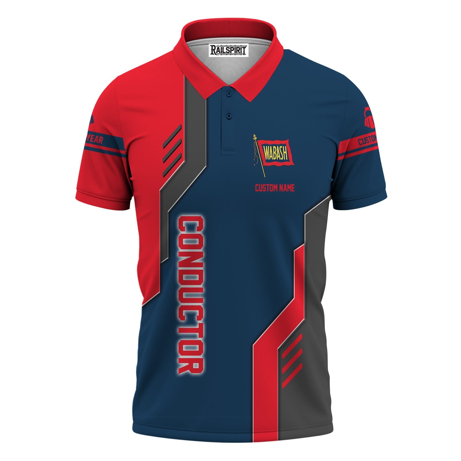 Railspirit Personalized Wabash Railroad Polo Shirt Unique Railway Style with Custom Job Train Shirt