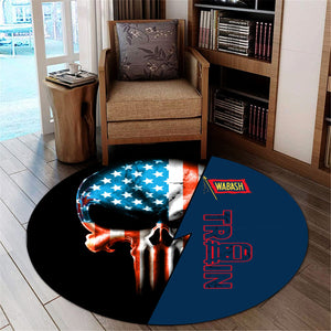 Railspirit Wabash Railroad Round Mat Train Skull American Flag Style Rug All Over Print