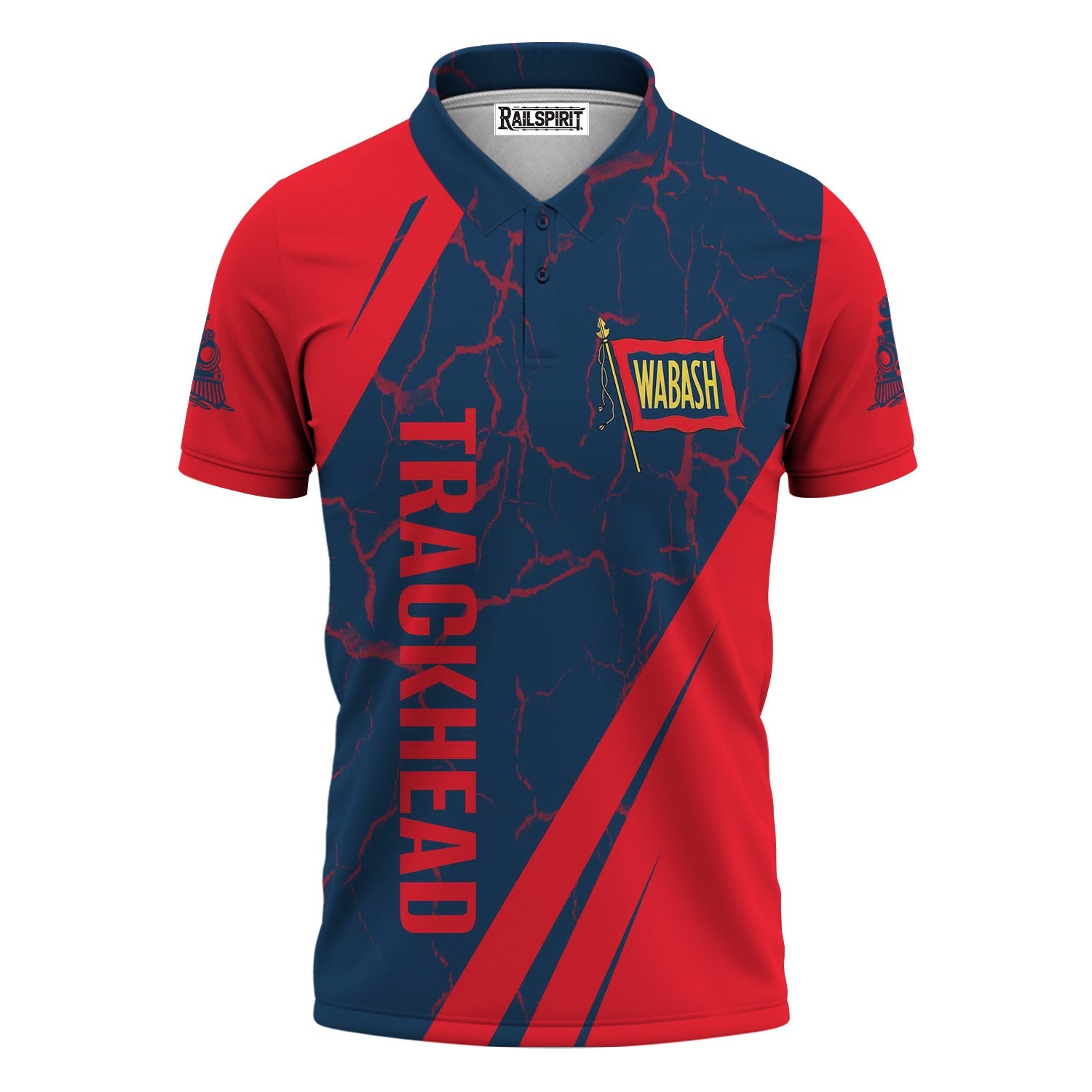 Railspirit Personalized Wabash Railroad Polo Shirt Crackle Texture Style Train Shirt For Trackhead