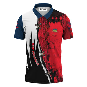 Railspirit Personalized Wabash Railroad Polo Shirt Retro Stitches Design with Custom Position Train Shirt