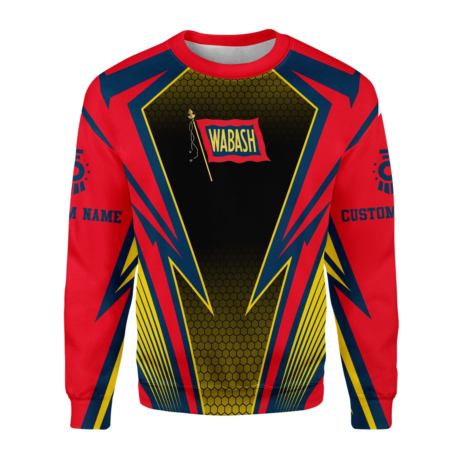 Railspirit Personalized Wabash Railroad Sweatshirt Lightning Graphic Style Shirt Gift Idea For Train Lover