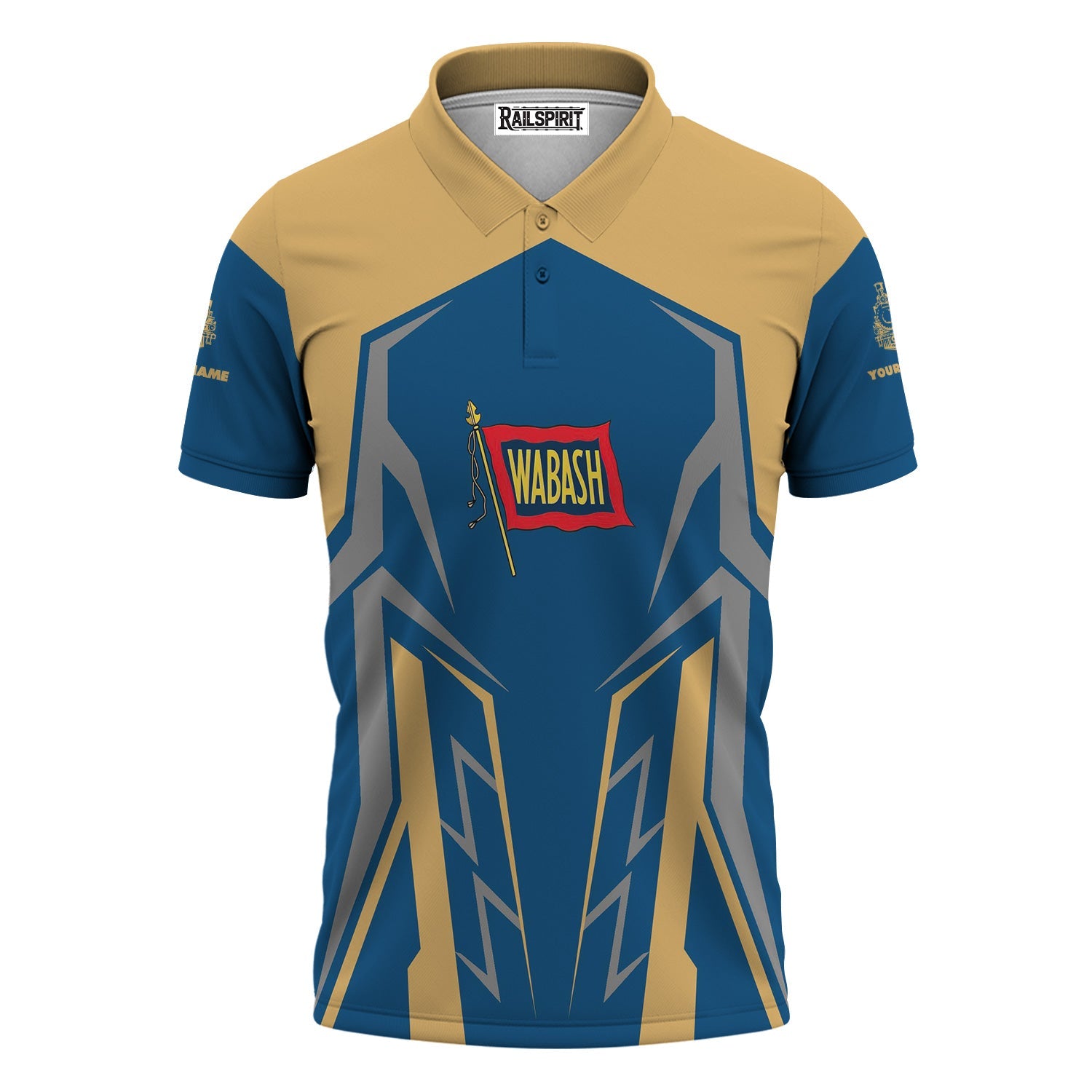 Railspirit Personalized Wabash Railroad Polo Shirt Futuristic Design with Custom Job Train Shirt