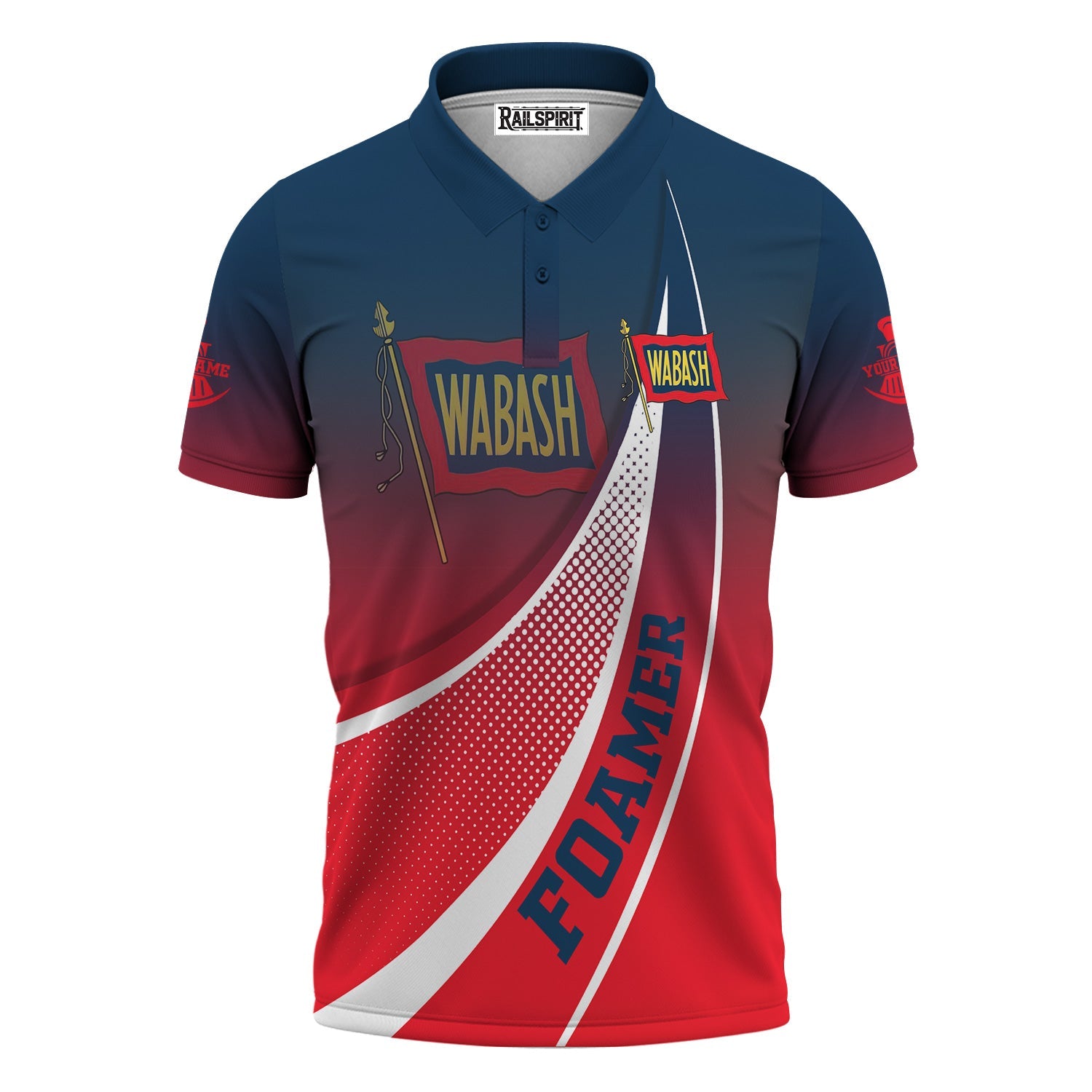 Railspirit Personalized Wabash Railroad Polo Shirt Railway-Themed Style Shirt Gift Idea For Trainspotter